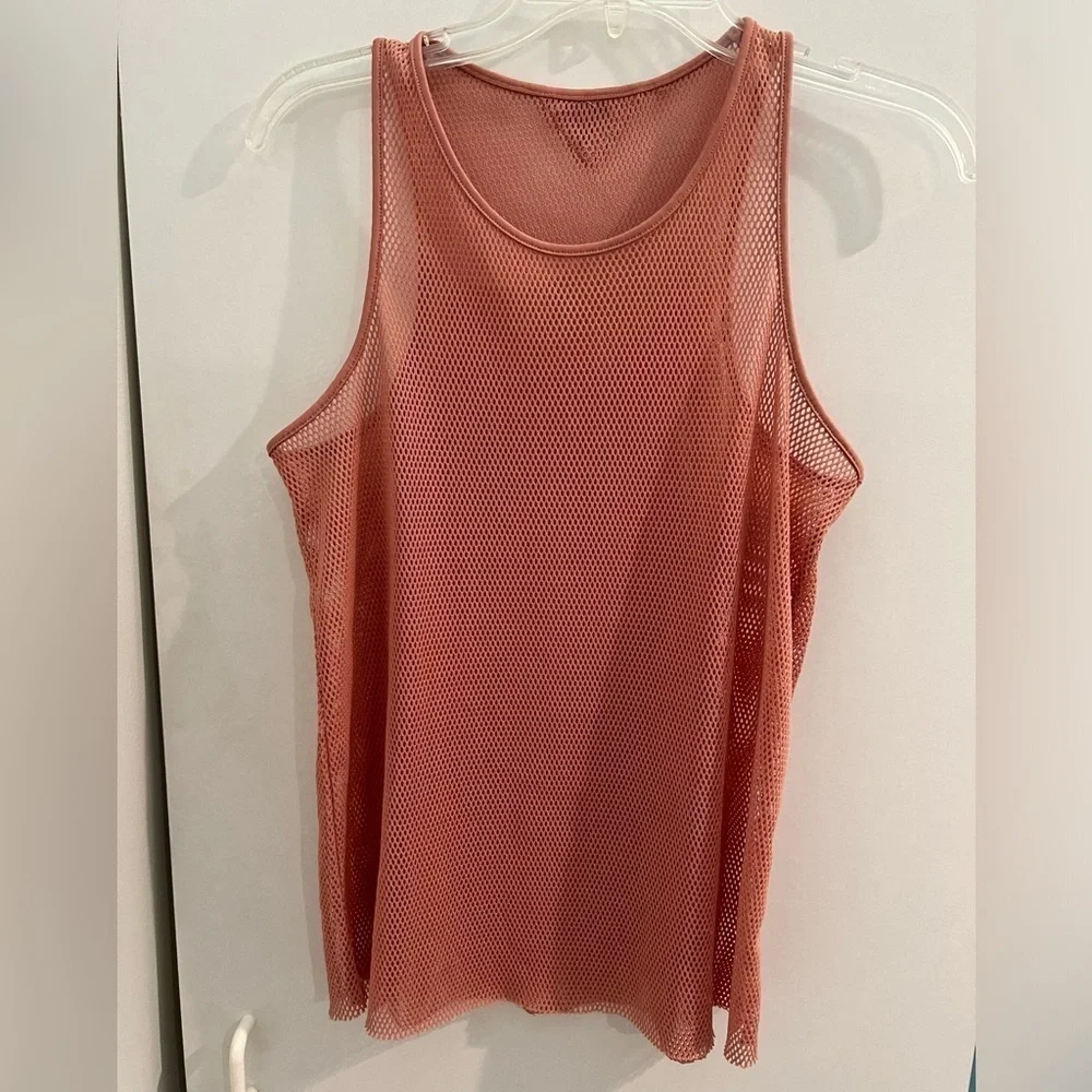 ALO YOGA Lucid Mesh Tank in Blush Pink Size Small